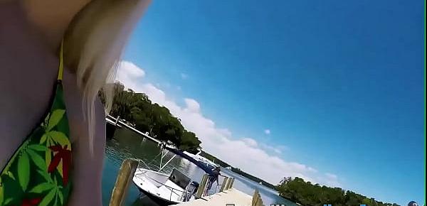  Teens in yacht threeway suck and ride